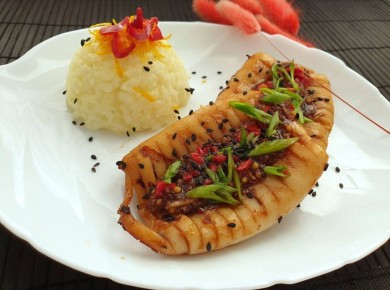 Кальмары на гриле по-азиатски за 5 минут