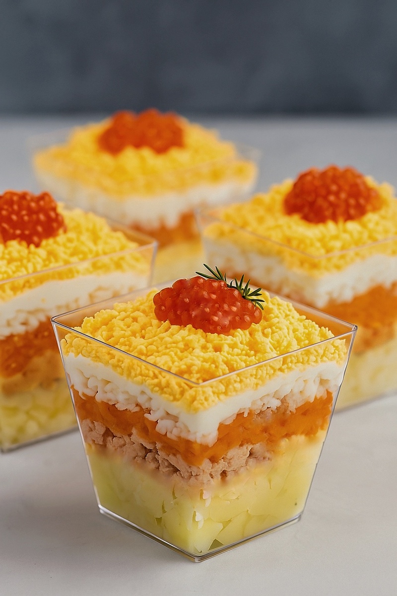 Порционный салат «Мимоза»